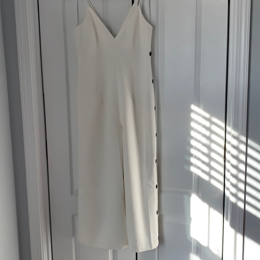 C/MEO Collective White Tuxedo Jumpsuit